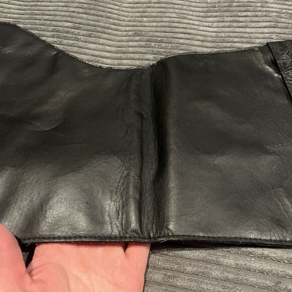 Harley Davidson Christmas Stocking Black Leather Silver Logo Tooled Cuff READ - Picture 12 of 13